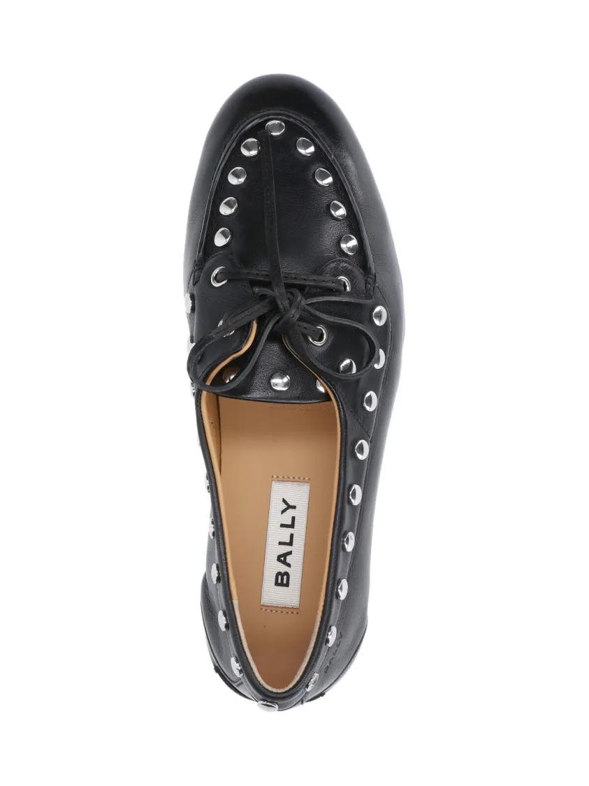 Thumbnail - Pointed Toe Slip-On Moccasins With Lace Closure - Gr. 37,5 (EU) - in Schwarz