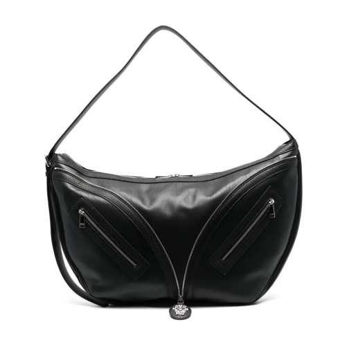 Versace Repeat Hobo Bag (L) Black Black Sac à bandoulière