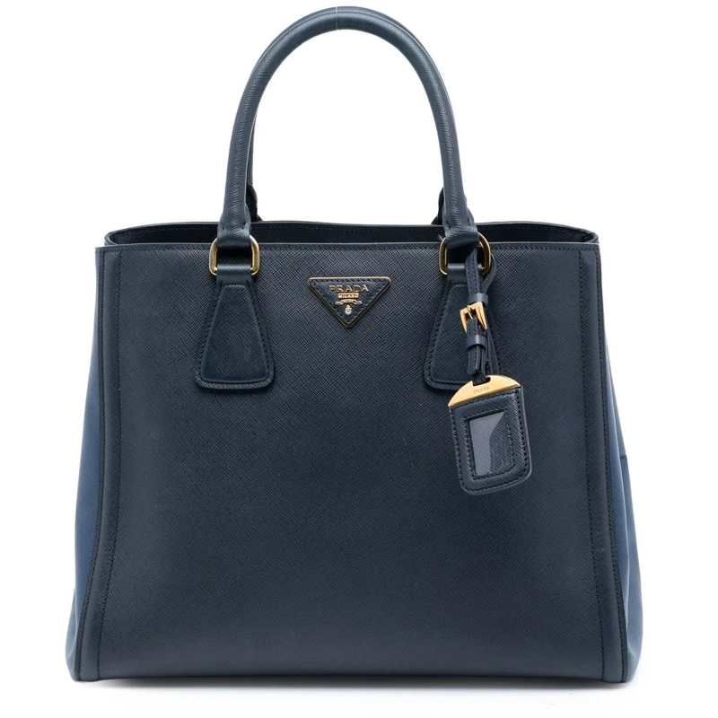 Prada Shopper Bicolor Saffiano Lux Tote blau