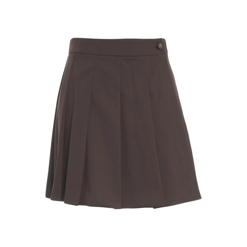 Kaos Minirock 'Pleated Skirt' Brown