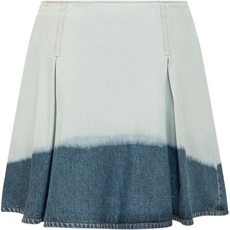 Marni Minirock Gonna in Denim Degrade con Pieghe hellblau(Image 2)