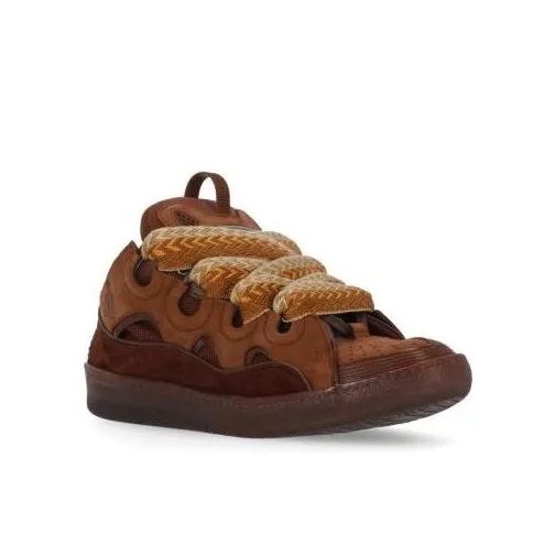 Lanvin Brown Leather Curb Sneakers Brown Low-Top Sneaker