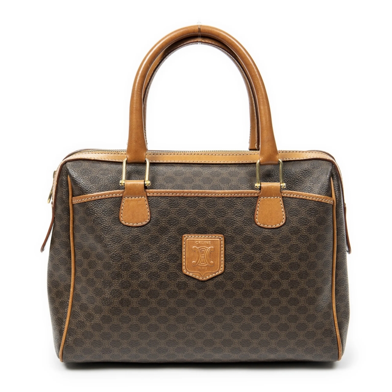 Celine Crossbody Bag Vintage Small Slip Pocket Boston braun