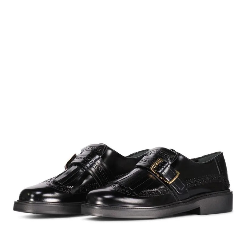 Tod's Chaussures à lacets Loafers mit Schnalle und Applikation Schwarz