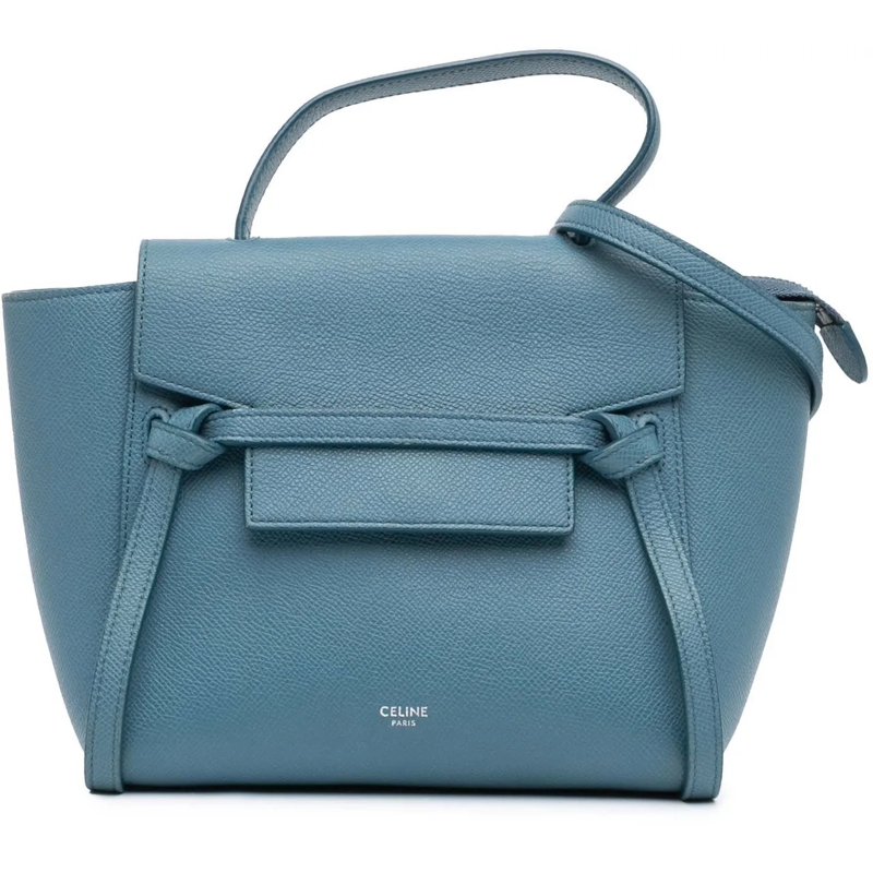 Celine Schultertasche Nano Grained Calfskin Belt Bag blau