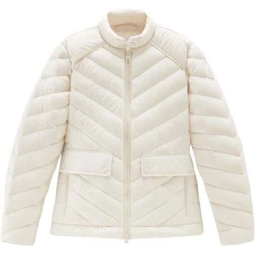 Woolrich Übergangsjacke Woolrich Chevron Quilted Gewatteerde Jassen Ecru C weiß