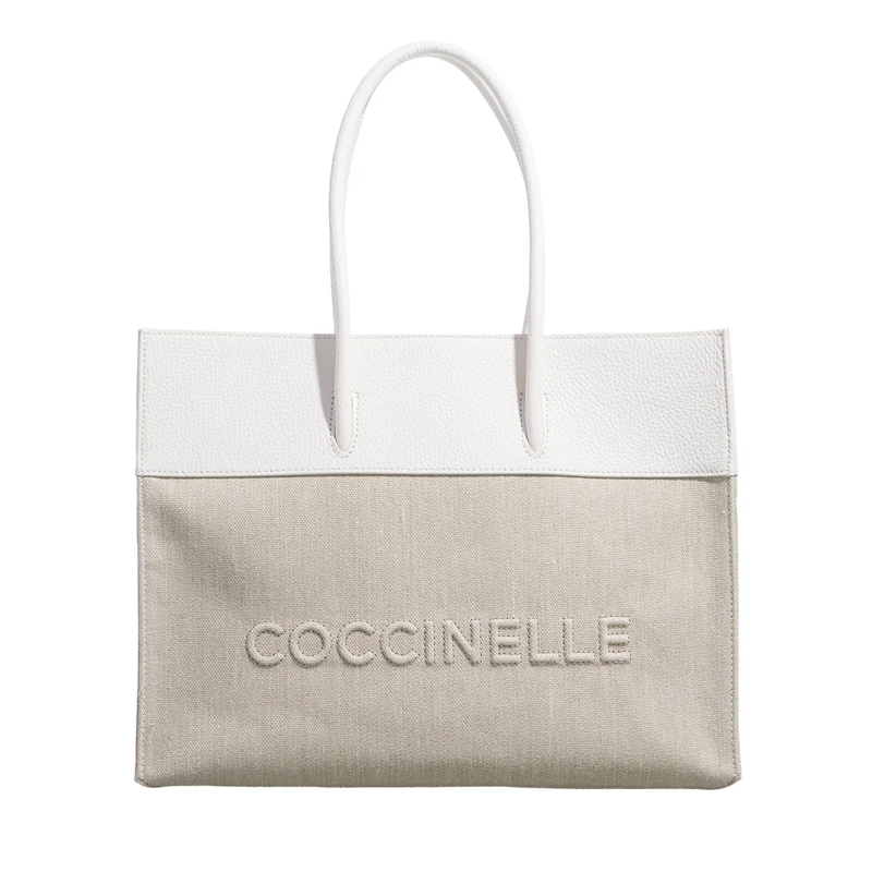Coccinelle Tote Coccinelle Myrtha Canvas Natural/Blanco