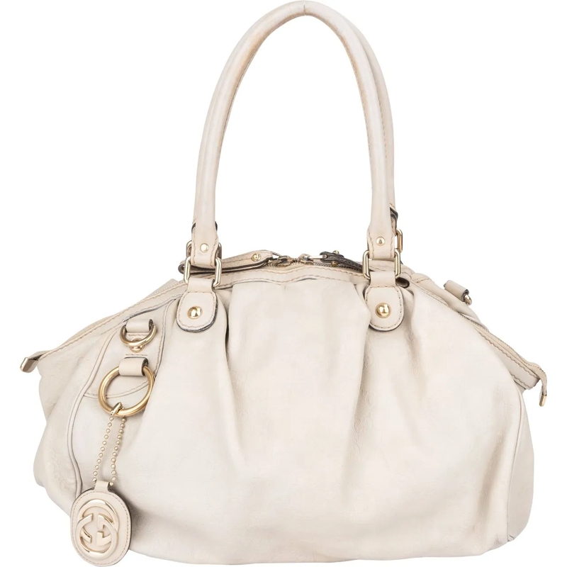 Gucci Schultertasche Gucci White Leather Sukey Handbag mehrfarbig