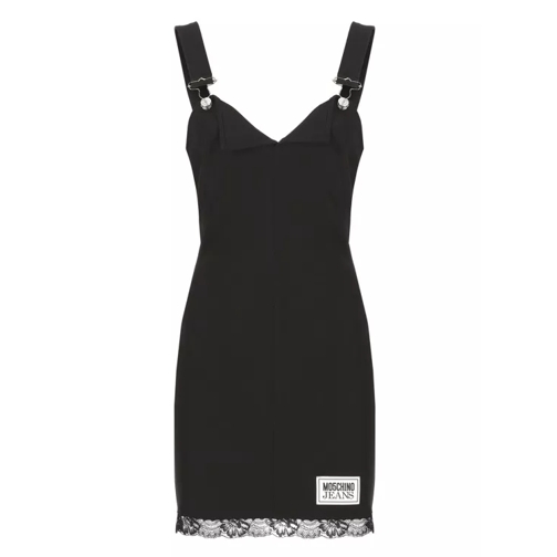 Moschino Mini Dress With Braces Black 