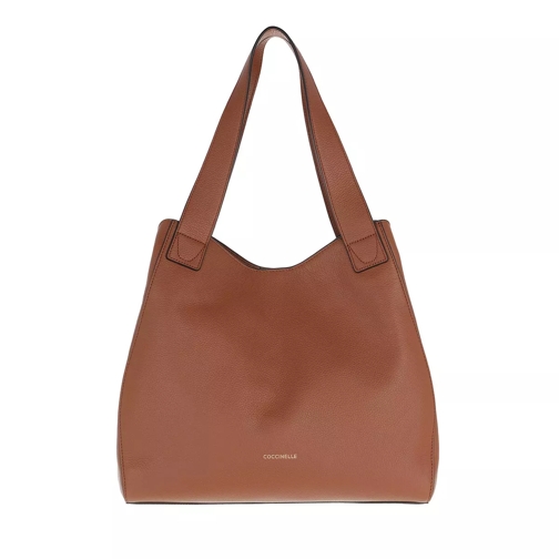 Coccinelle Concrete Journal Handbag Bottalatino Leather  Cinnamon Rymlig shoppingväska