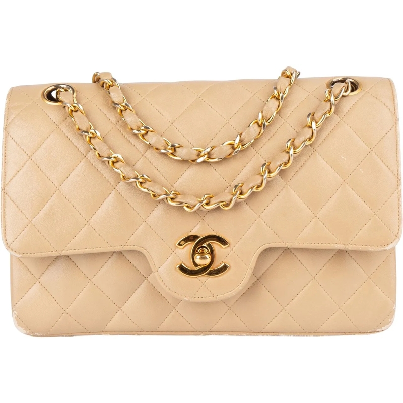 Chanel Tote Chanel Quilted Lambskin 24K Gold Small Double Flap beige