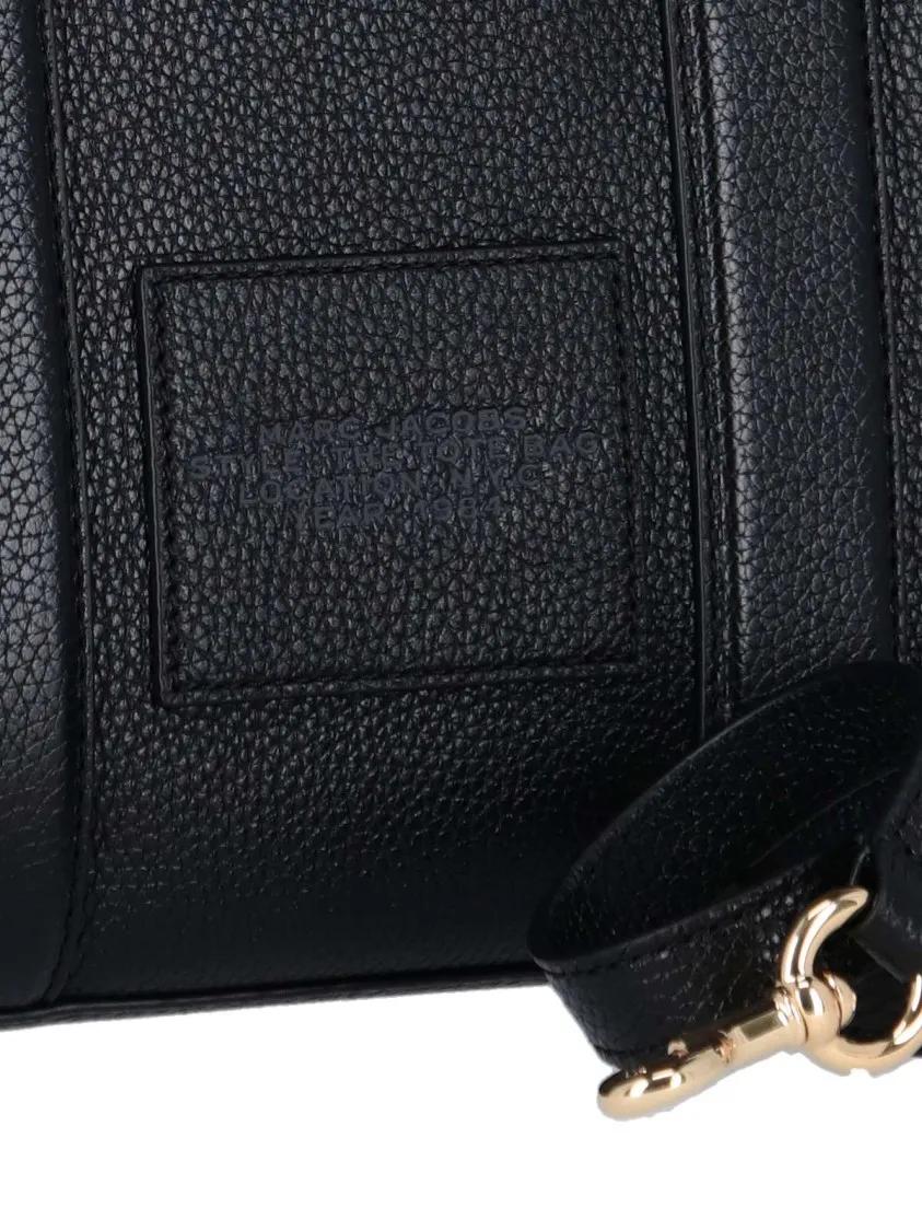 Marc Jacobs Shoppers & Totes Small 'The Leather' Tote Bag – Black in zwart