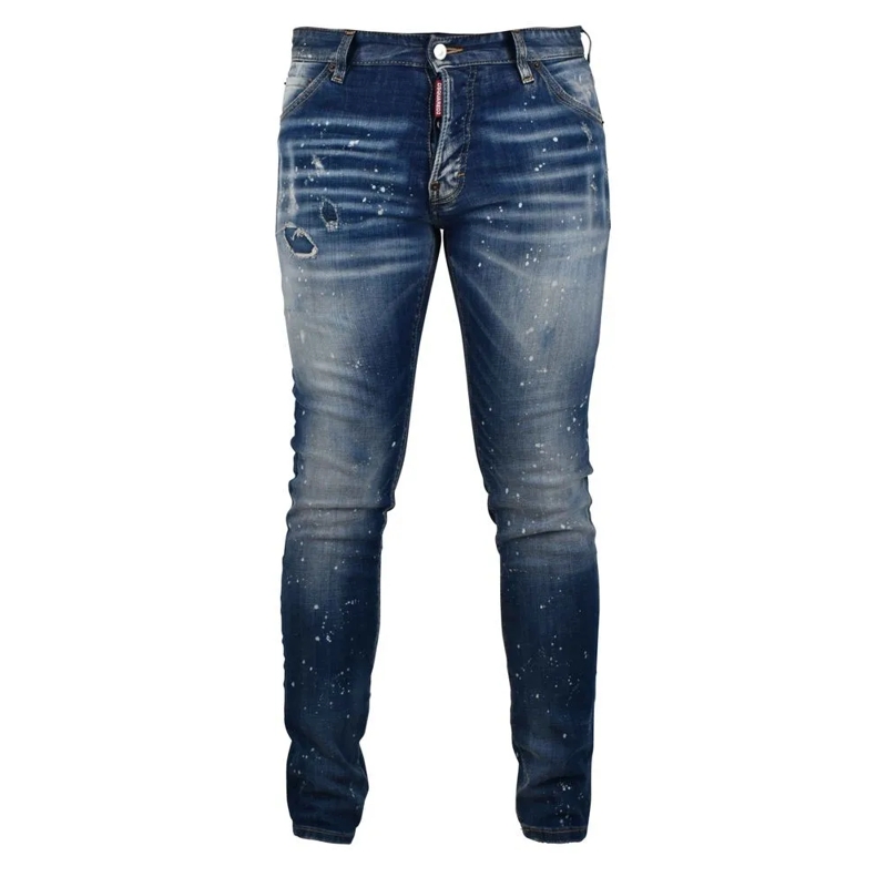 Dsquared2 Jeans Slim-Fit Distressed Denim Jeans With Signature Det Grey