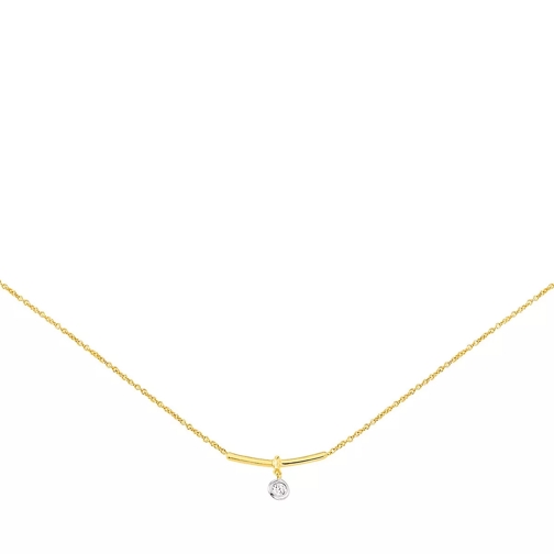 Indygo St Germain Necklace with Diamond Yellow Gold Kort halsband