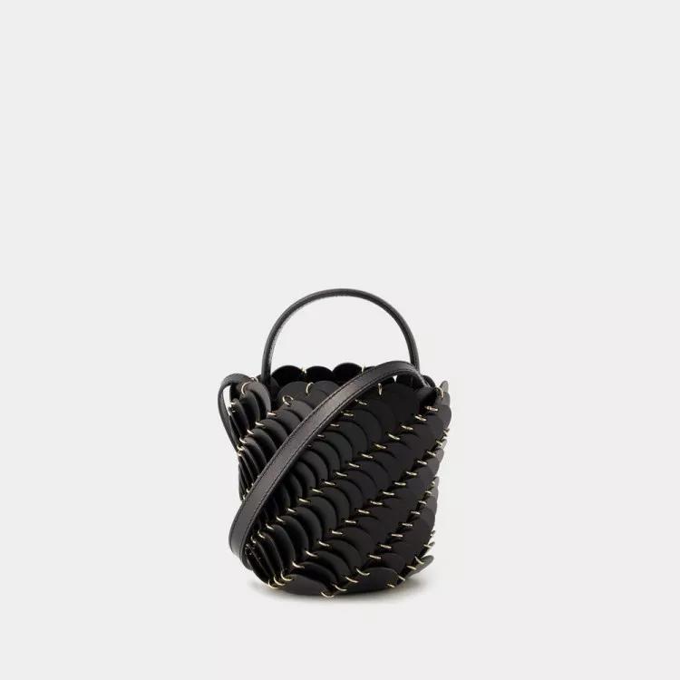 Paco Rabanne Shoppers Small Paco Bucket Bag Leather Black in zwart