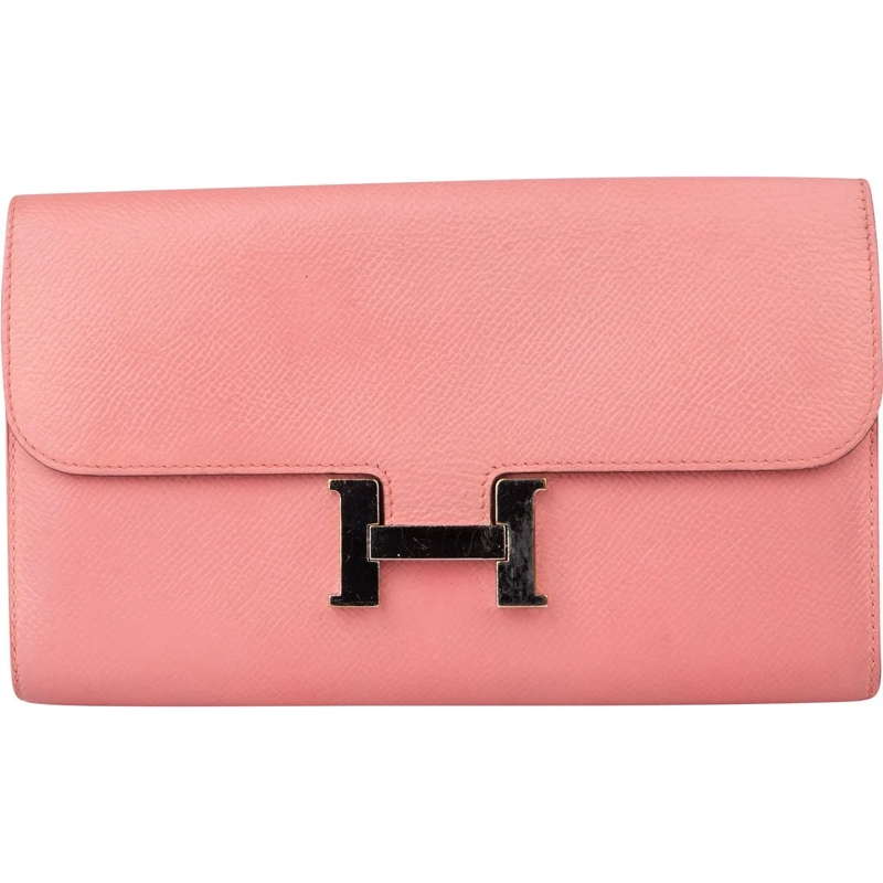 Hermès Geldbörse Hermes Pink Epsom Leather Constance Wallet rot