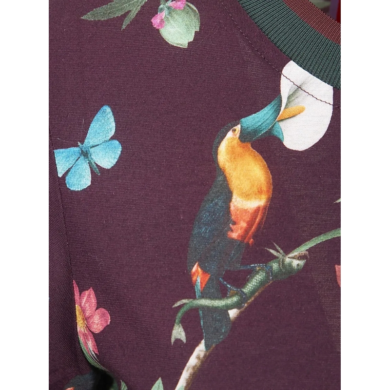 LaDoubleJ Robe longue Floral Print Cotton Maxi Dress With Contrasting Co Grey(Image 3)