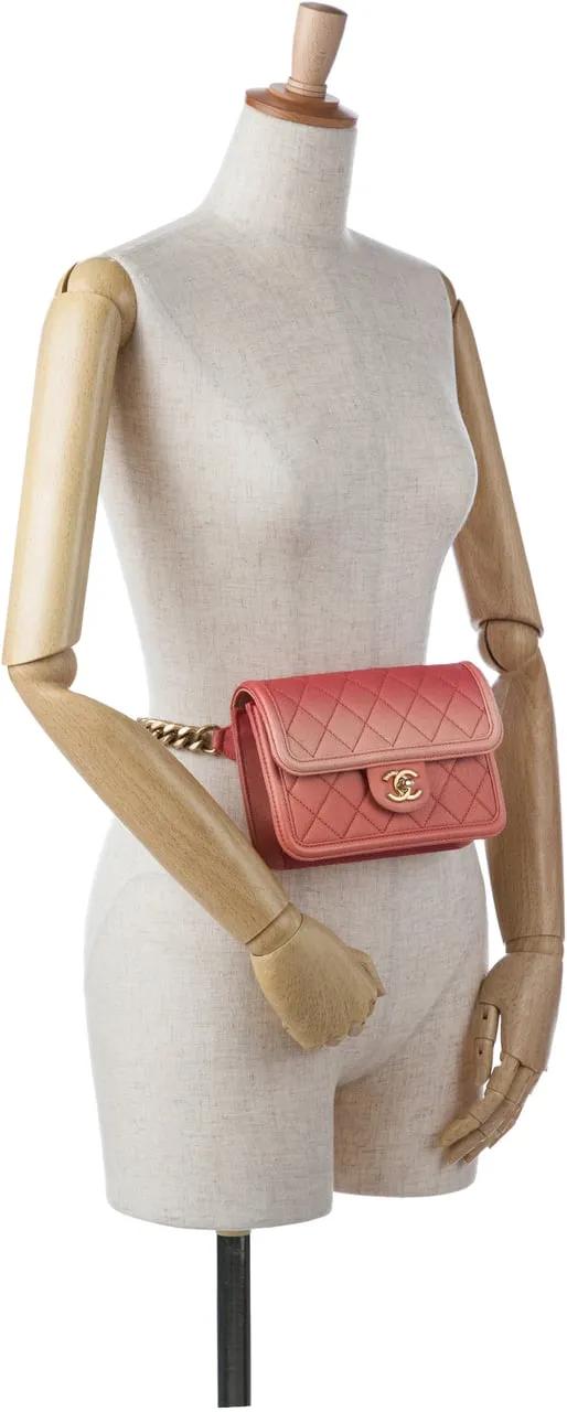 Chanel Caviar Sunset On The Sea Flap Belt Bag rose Gürteltasche