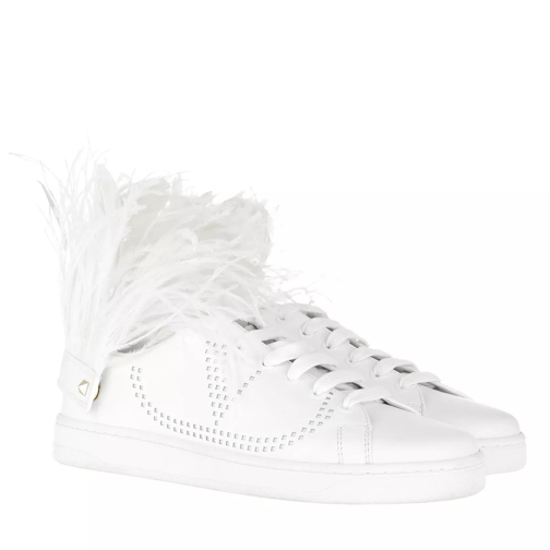 Valentino Garavani V Sneakers With Feathers White lage-top sneaker