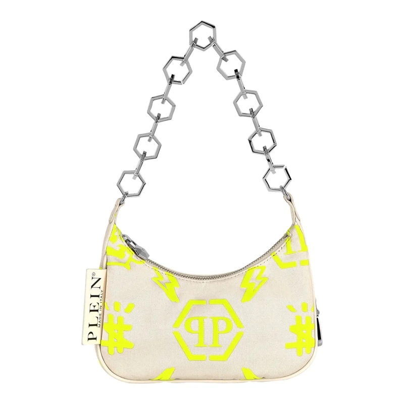 Philipp Plein Schultertasche Nylon Shoulder Bag Monogram weiss