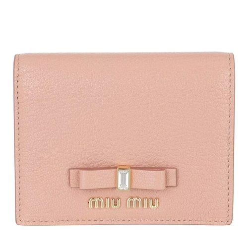 Miu Miu Small Compact Wallet Leather Orchidea Bi-Fold Portemonnaie
