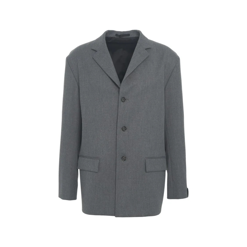 Paolo Pecora Blazer Notched Collar Blazer With Three-Button Closure An Grey