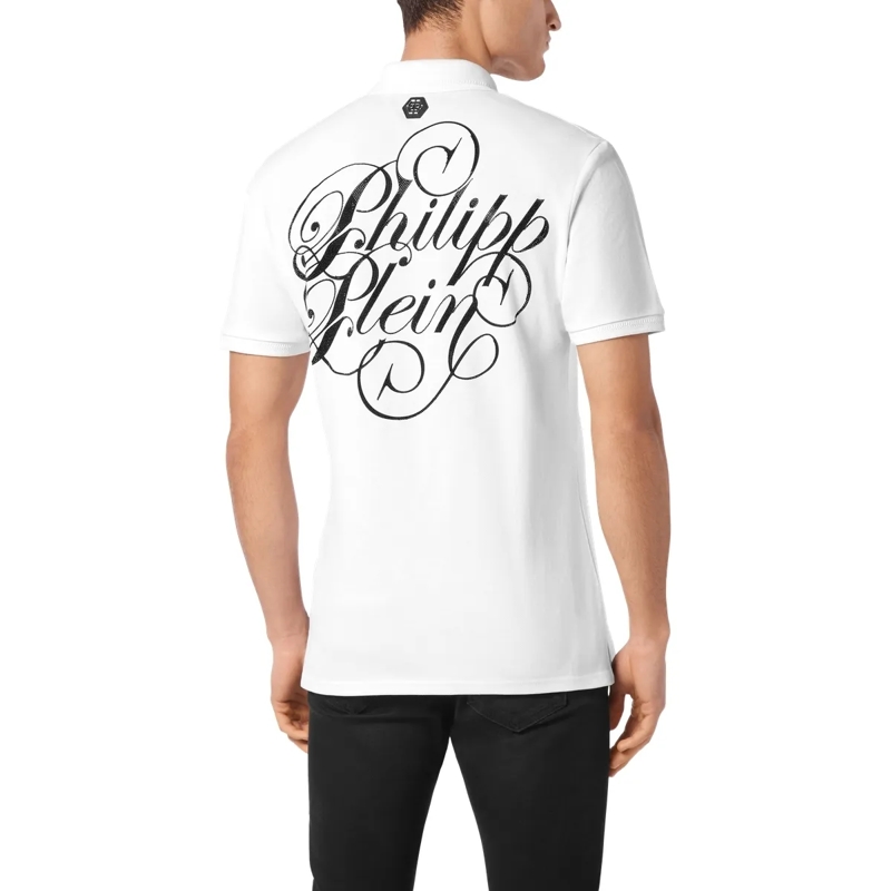 Philipp Plein Top Polohemd Mit Schmucksteinen weiss(Image 2)