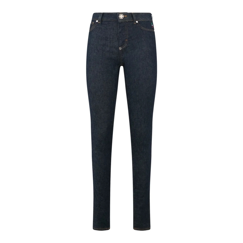 Philipp Plein Skinny-Leg-Jeans Super Stretch Jeggings Basic dunkel-blau