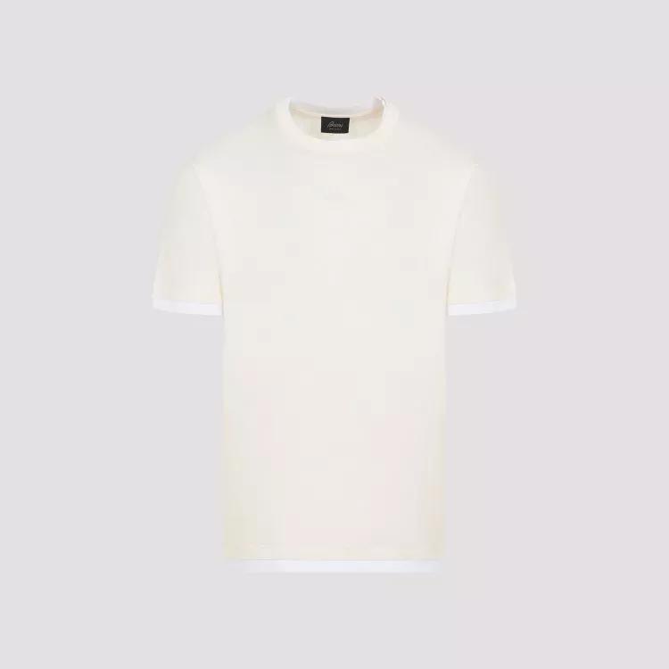 Brioni - Ice White Cotton T-Shirt - Größe XL - white