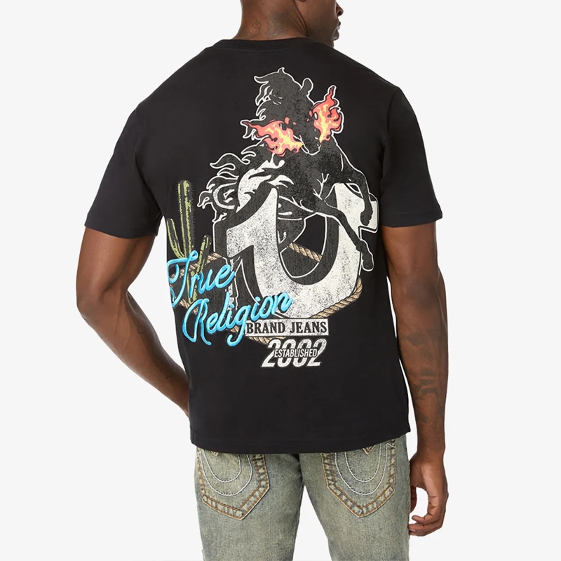 True Religion T-Shirt T-Shirt WILD WEST- Baumwollshirt- Western-inspi schwarz(Image 4)