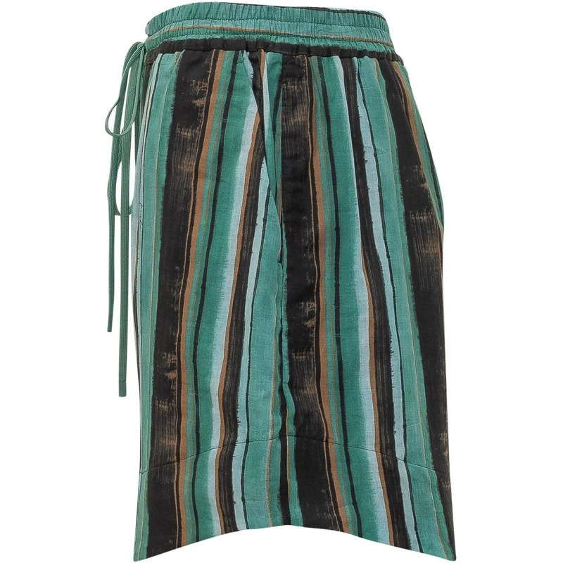 Pinko Shorts Shorts in Mussola a Righe grün(Image 3)