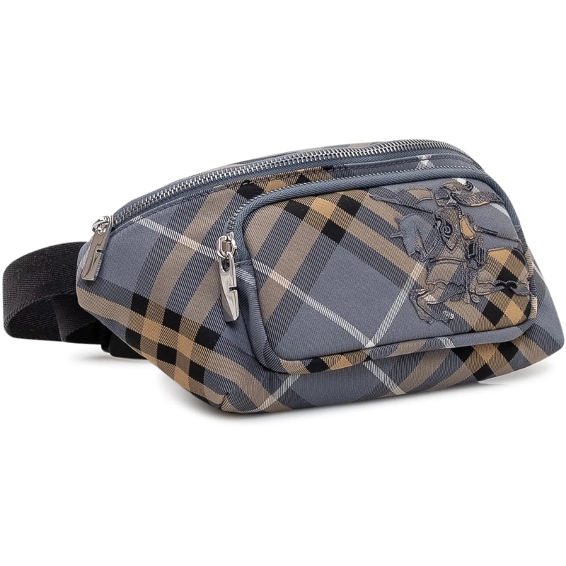 Burberry Gürteltasche Borsa Belt Bag con Motivo Check e Tasca Frontale blau(Image 2)