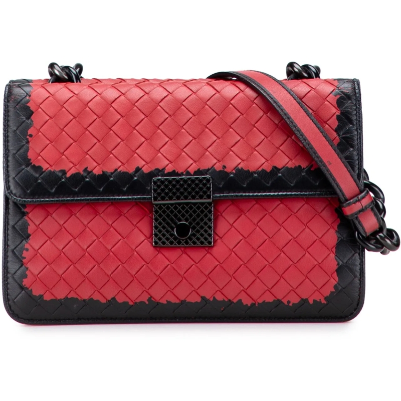 Bottega Veneta Sac à bandoulière Nappa Intrecciato Glass Shoulder Bag rot