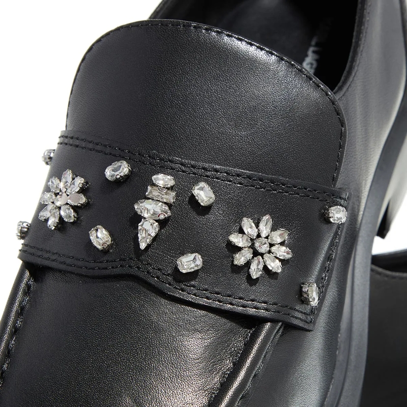 Karl Lagerfeld Mocassin Macie Florastone Loafer Black Lthr W/Silver(Image 5)