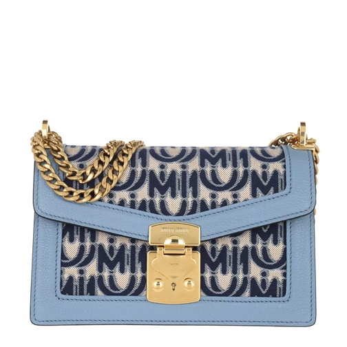 Miu Miu Confidential Jacquard Shoulder Bag Corda Blu/Astra Crossbody Bag