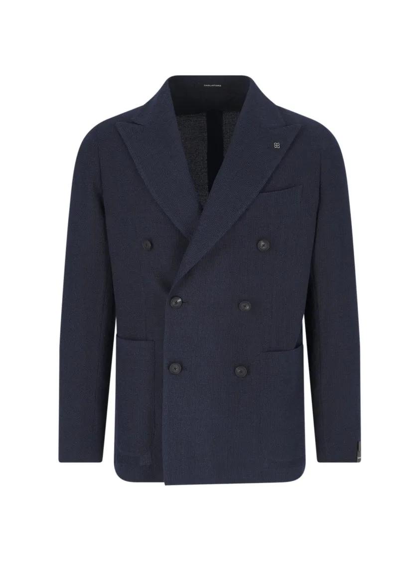 Thumbnail - Tagliatore - Double-Breasted Blazer – Navy - Größe 52 - blau