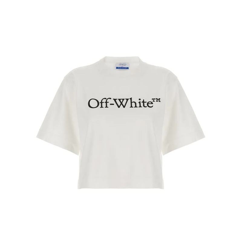 Off-White T-Shirt Crop Logo T-Shirt – White White