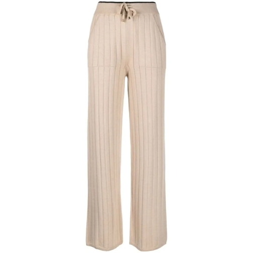 Lorena Antoniazzi  Straight-Leg Ribbed-Knit Trousers Neutrals