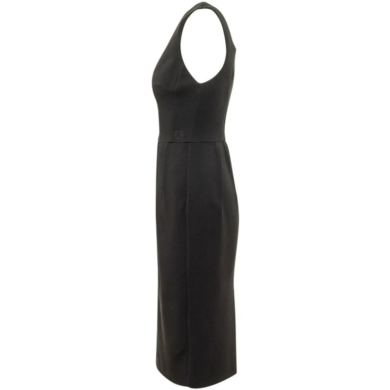Elisabetta Franchi Maxikleid Abito Midi Senza Maniche con Pieghe schwarz(Image 3)