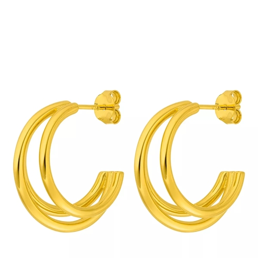 Leaf Earring Triple, Silver gold plate Orecchini a cerchio