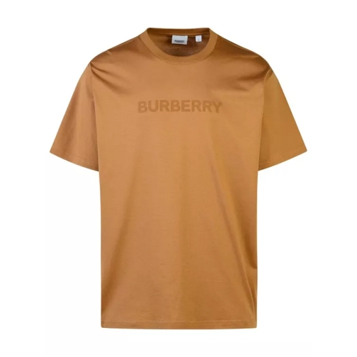 Burberry Harriston' Beige Cotton T-Shirt Brown 