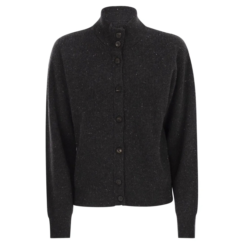Peserico Strickjacke Cardigan With Buttons In Wool, Silk And Cashmere Black