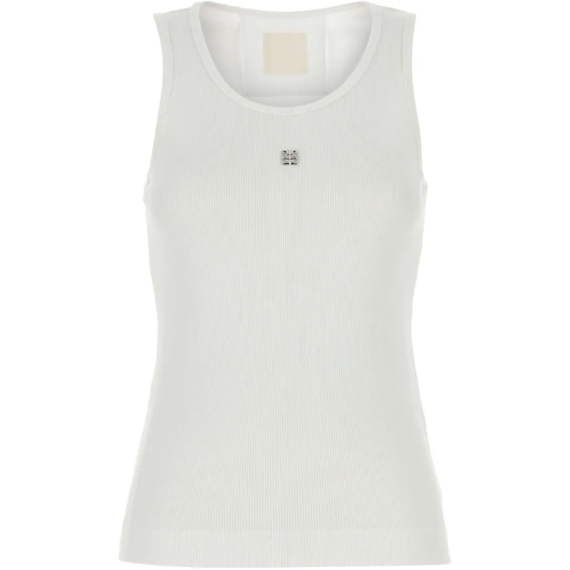 Givenchy Blouse Ribbed White Fitted Top White