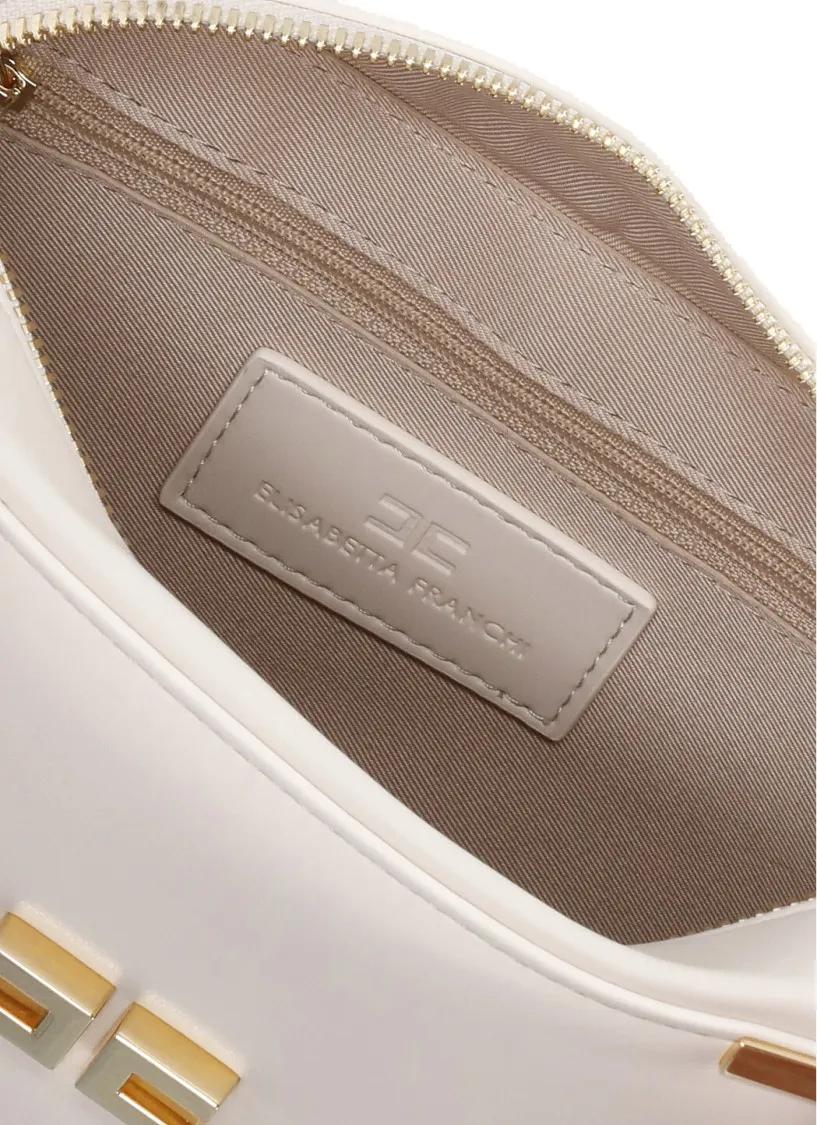 Elisabetta Franchi Shoppers Bag With Logo in beige