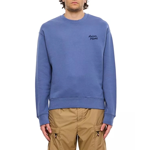 Maison Kitsune Handwriting Comfort Sweatshirt Blue 