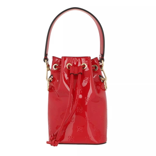 Fendi Mon Tresor Bucket Bag Patent Leather Rosso Cardinale Buideltas