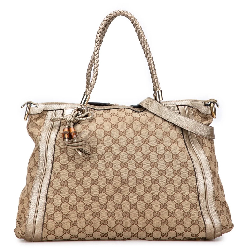 Gucci Schultertasche GG Canvas Bella Convertible Tote braun