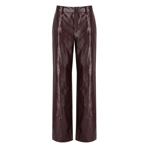 Federica Tosi Hosen FEDERICA TOSI BURGUNDY LEDEREFFEKT HOSE lila