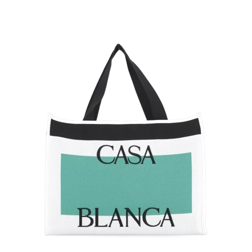 Casablanca Shopping Bag With Logo Blue Tote