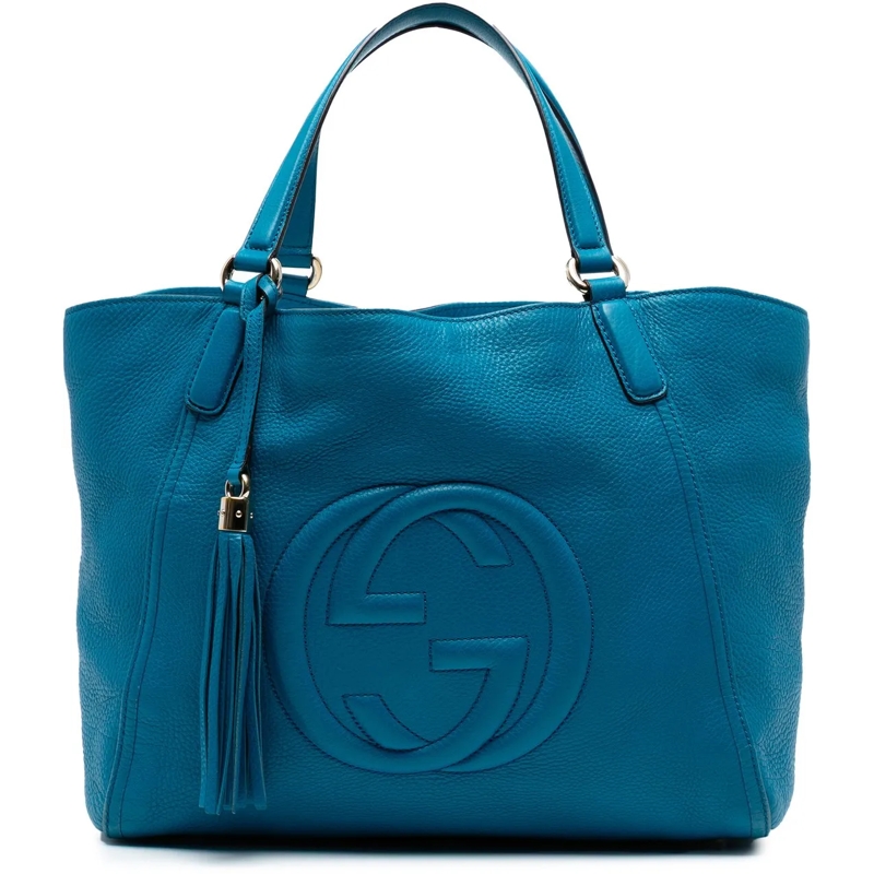 Gucci Shopper Medium Leather Soho Cellarius Tote blau
